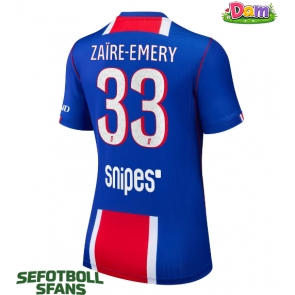 Paris Saint-Germain Warren Zaire-Emery #33 Hemmatröja Kvinnor 2026-27 Kortärmad